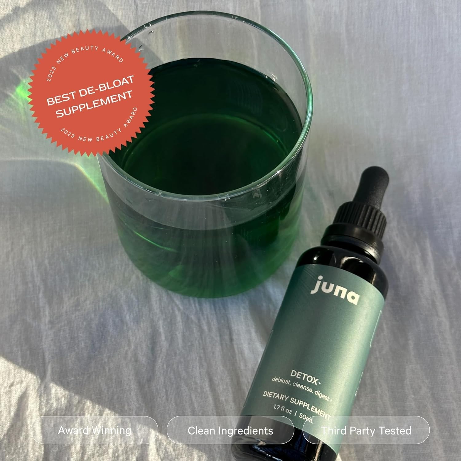 Juna Chlorophyll Liquid Drops, 3X Potency Concentration – Detox – 1.7 fl oz