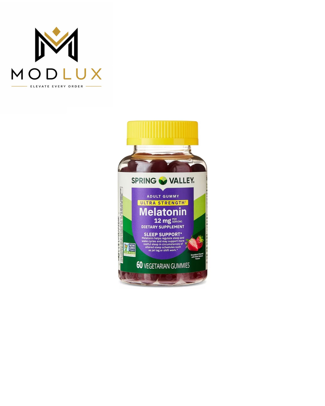 Spring Valley Melatonin Gummies 12 mg Sleep Support Vegetarian 60 Count