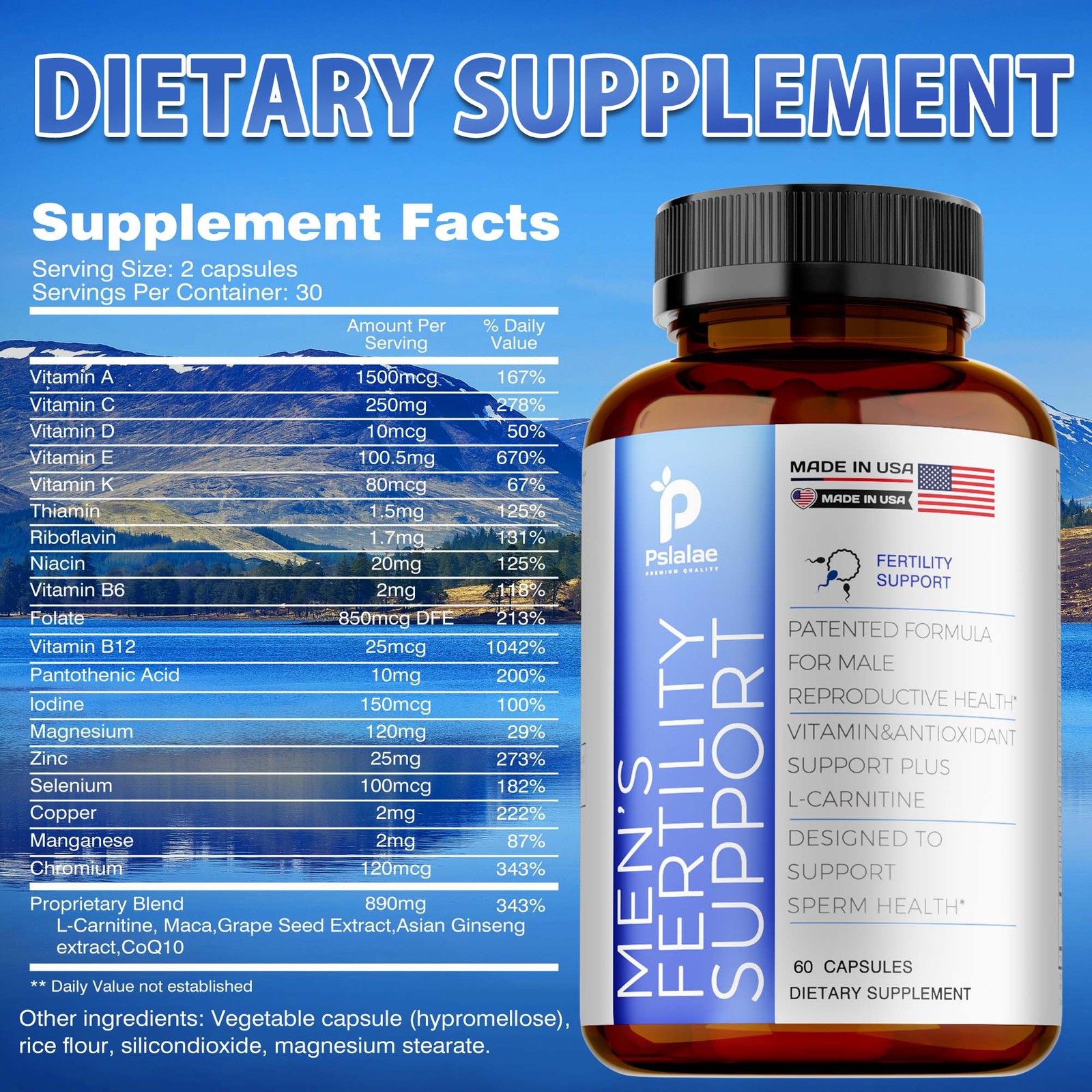 Men’s Fertility Support – Increase Sperm Count, Male Fertility Supplement