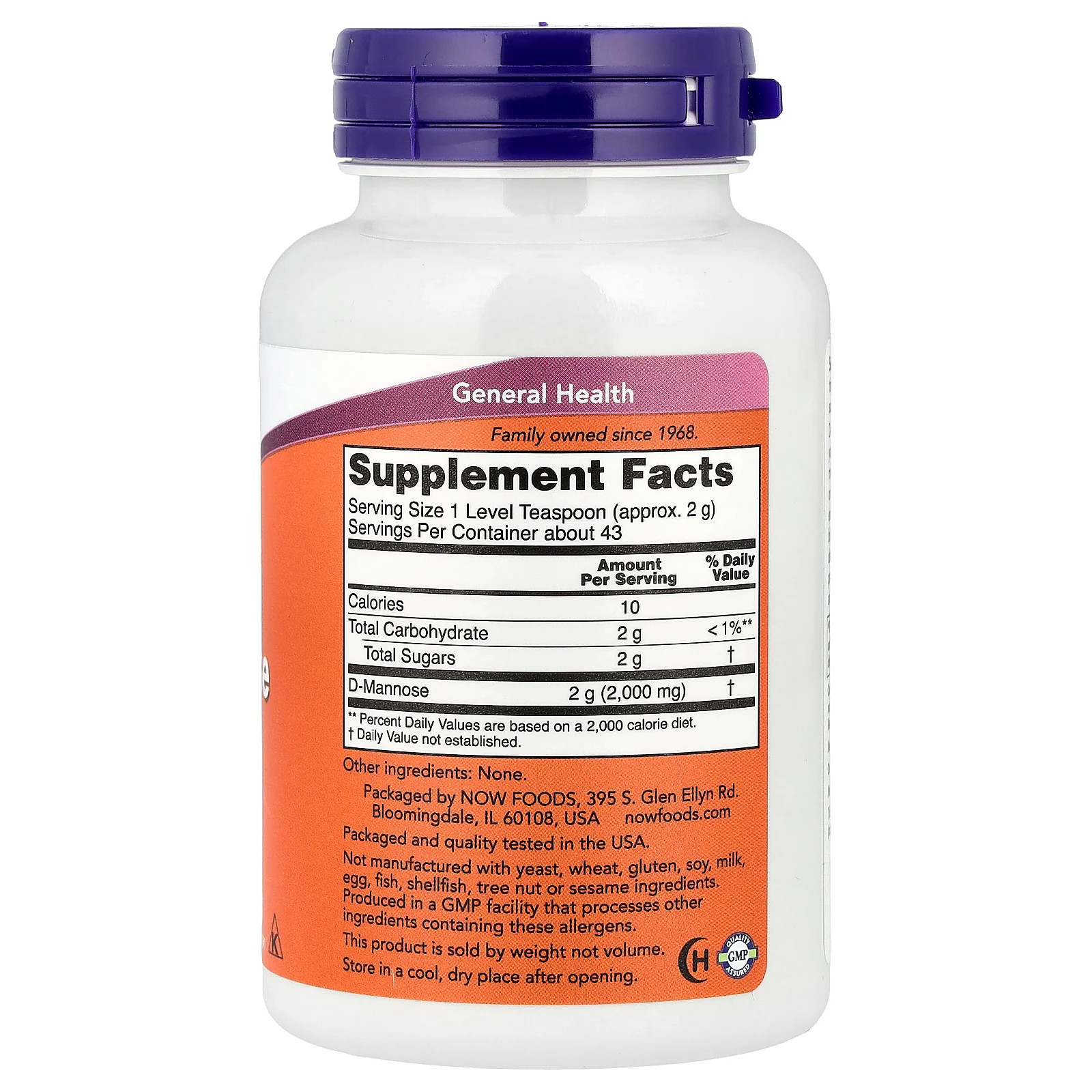 2 X NOW Foods, D-Mannose Pure Powder, 3 oz (85 g)