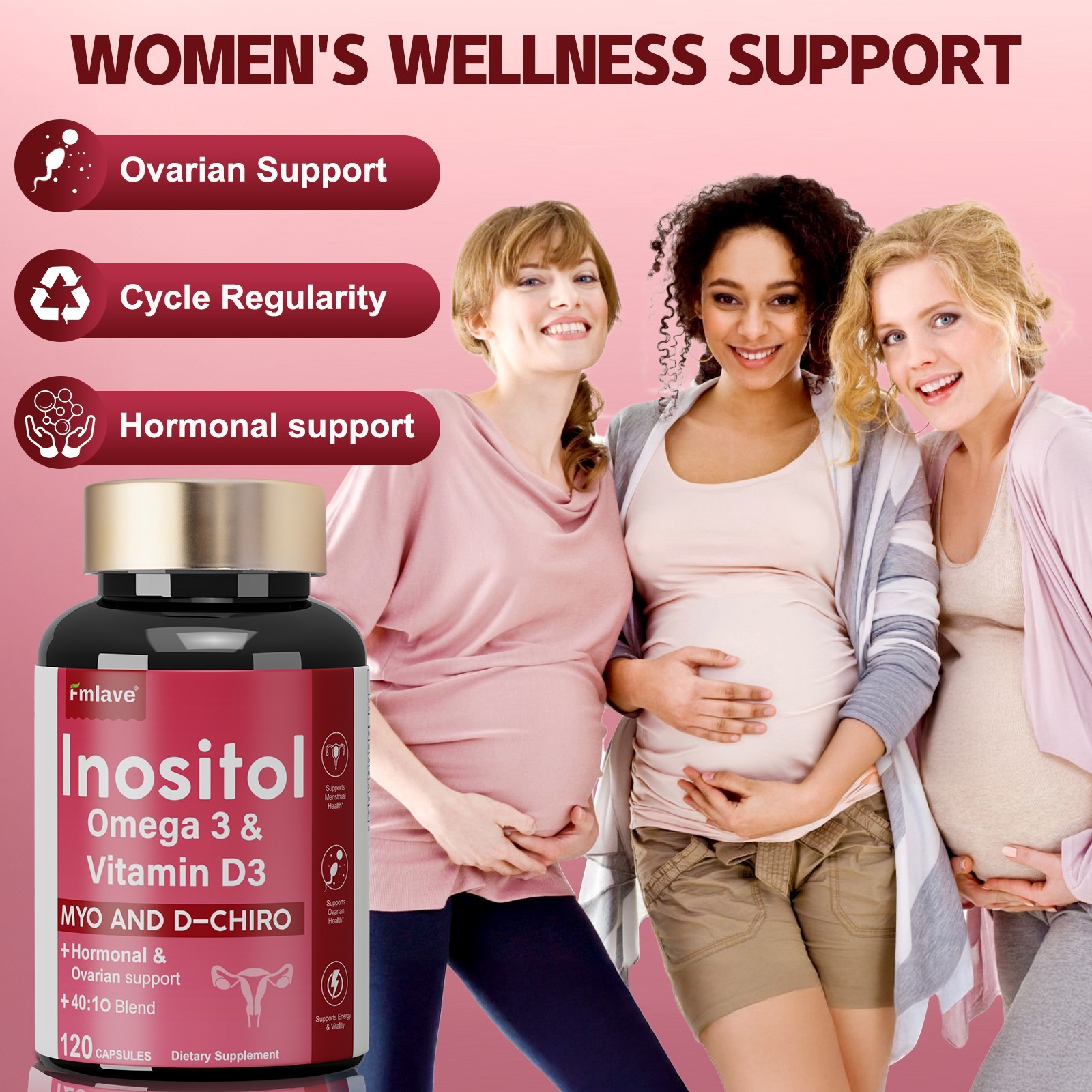 Myo-Inositol & D-Chiro Inositol Supplement for Women | Hormonal Balance 120 caps