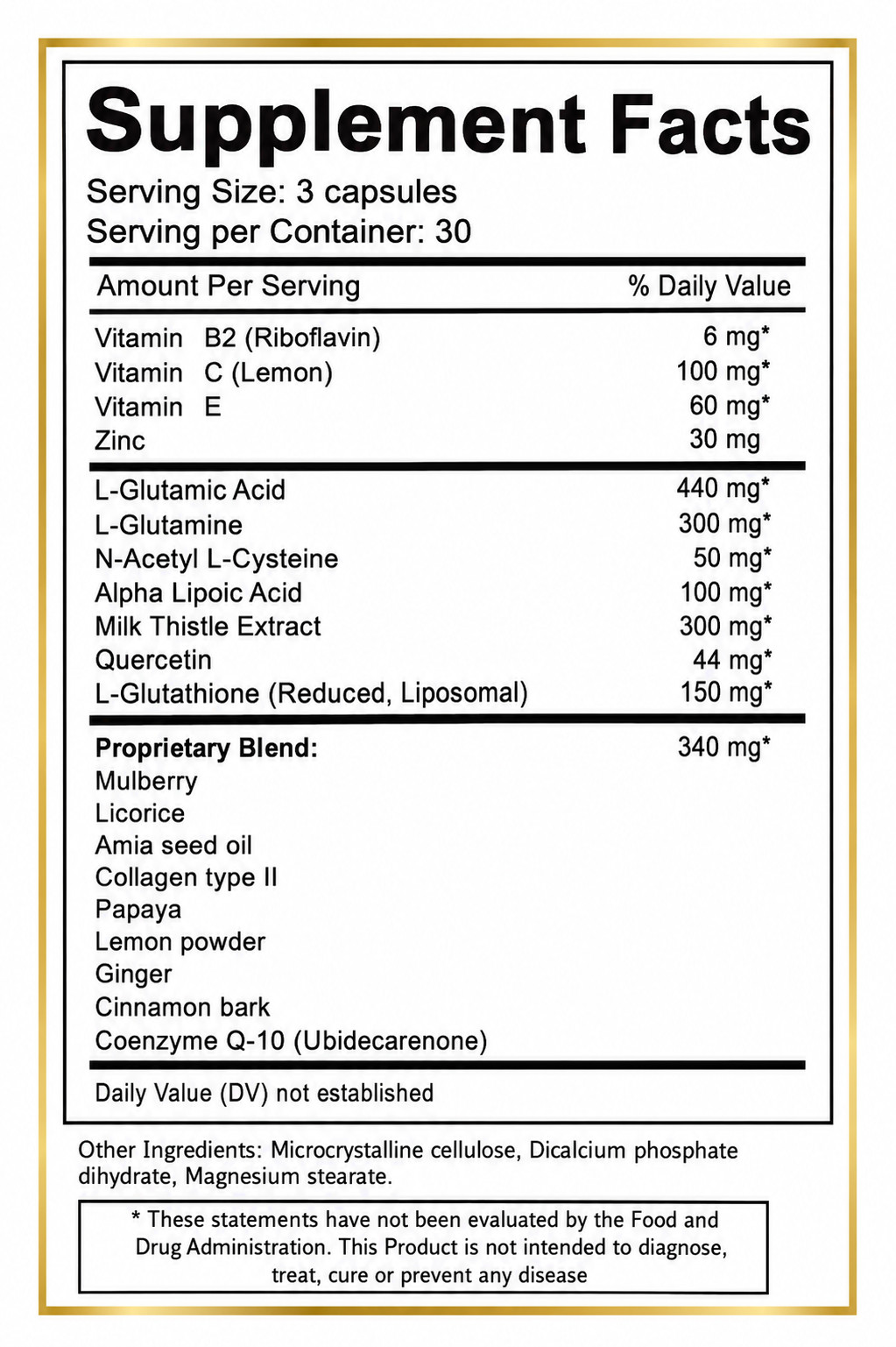Liposomal Glutathione 3000mg High Absorption Antioxidant + Vitamin C 90 Caps