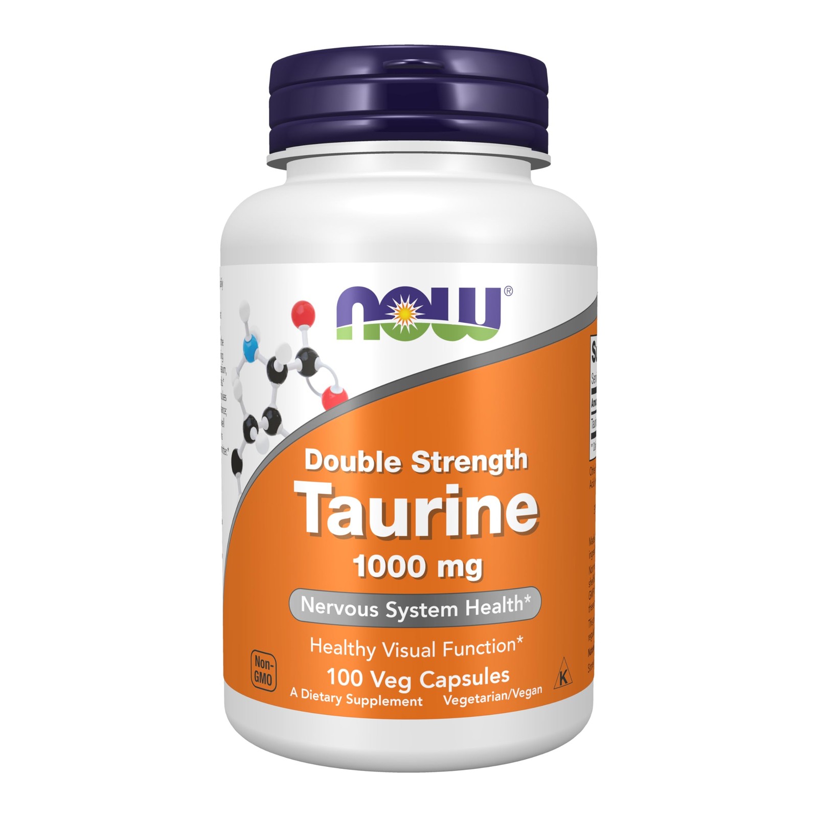 Double Strength Taurine 1000Mg Vegan Capsules 100 Count Nervous System Health
