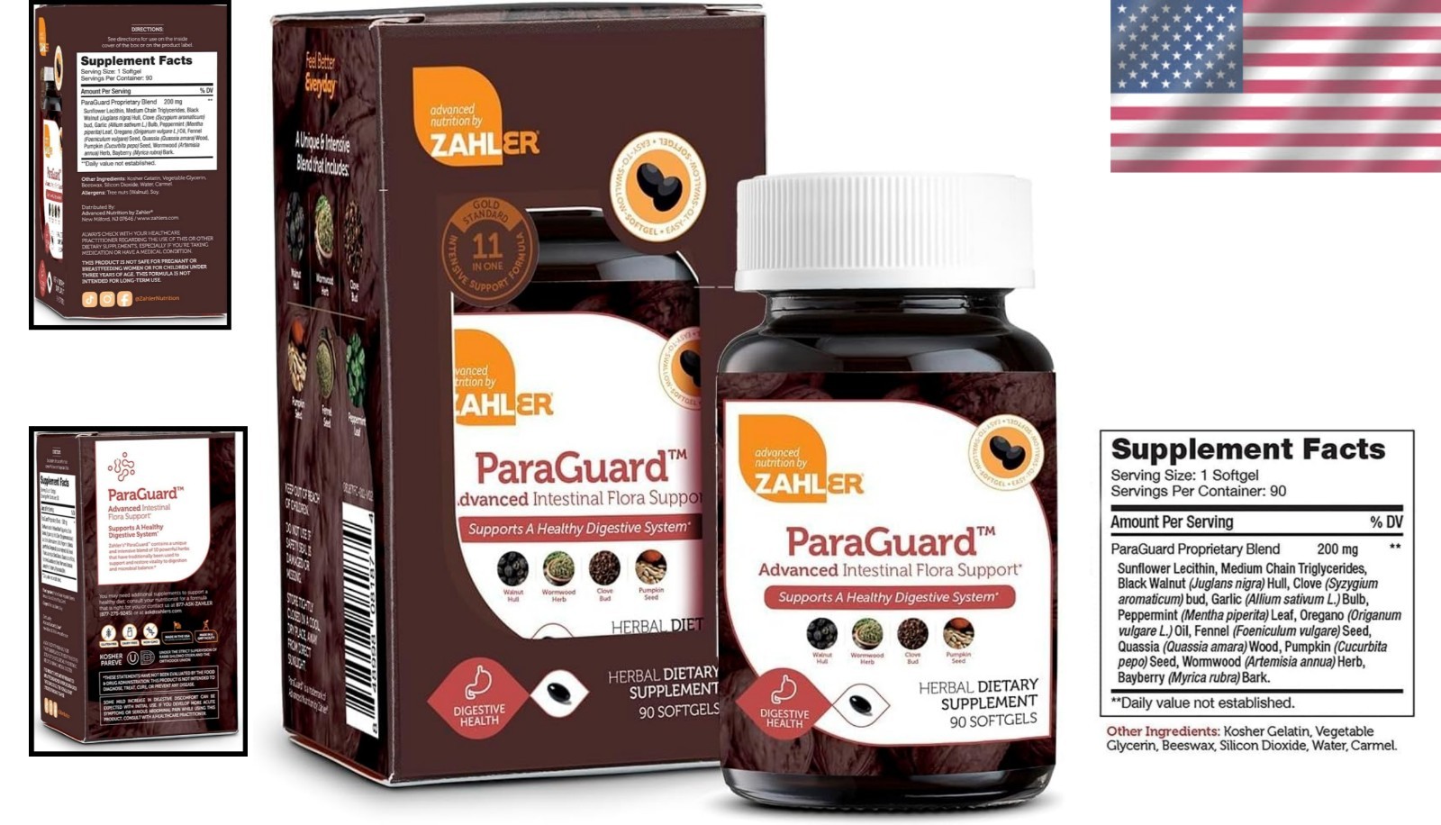 Digestive Support Softgels for Gut Health with Wormwood Clove 90