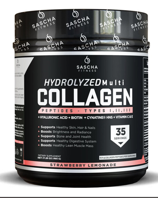 HYDROLYZED MULTI COLLAGEN STRAWBERRY LEMONADE By SASCHA FITNESS