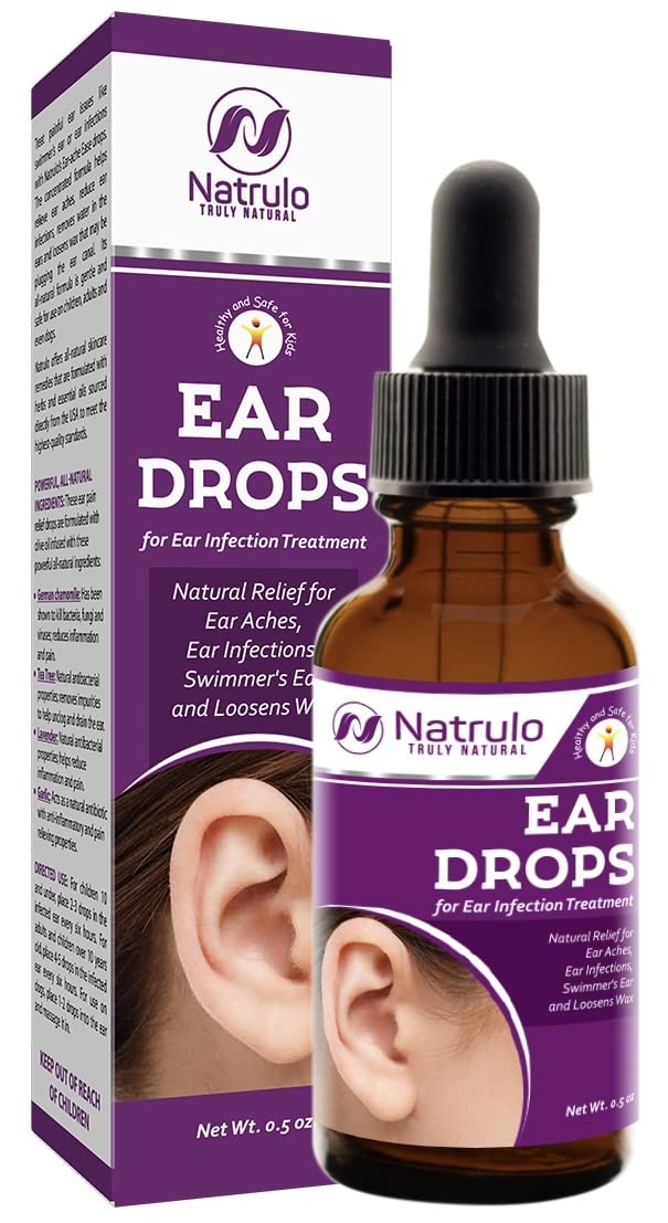 Natural Ear Drops for Infection – Homeopathic 0.5 Fl Oz (Pack of 1)