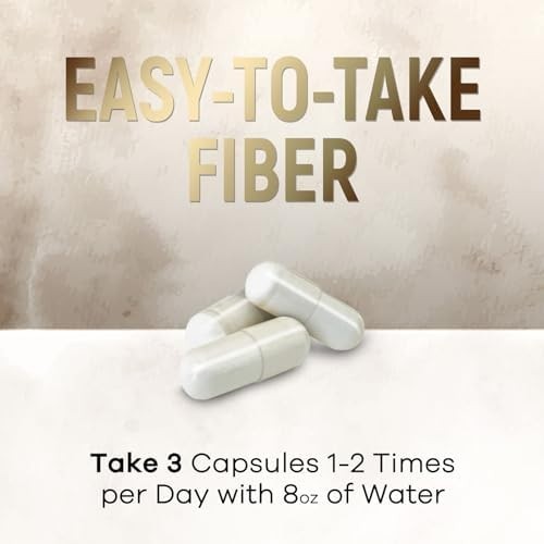 High Absorption Psyllium Husk Capsules 2000mg Daily Fiber Supplement, Psyllium..