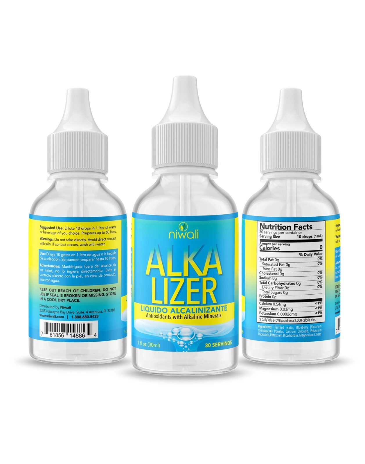 Niwali Alka Lizer Antioxidants Alkaline Mineral Drops 1Oz, Electrolyte Water,ph