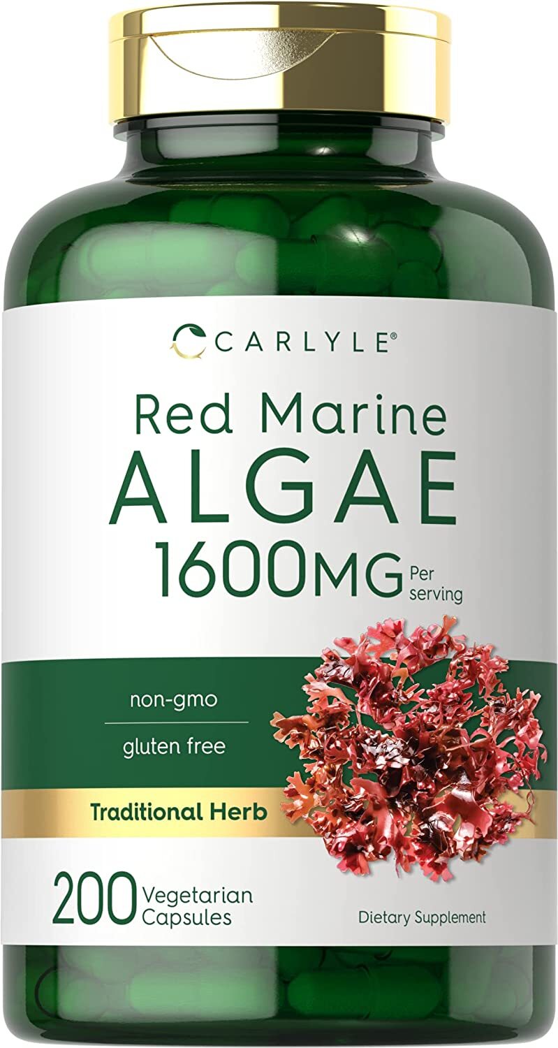 Red Marine Algae | 1600 mg | 200 Capsules | Vegetarian, Non-GMO | by Carlyle