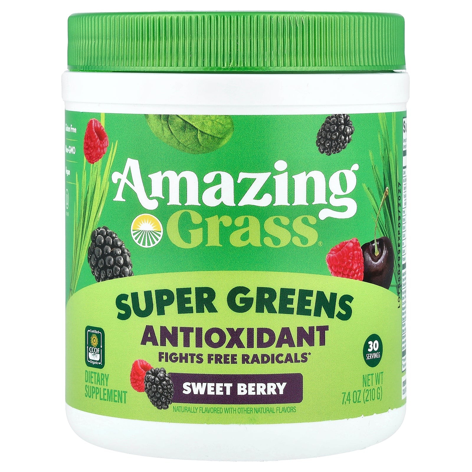 2 X Amazing Grass, Super Greens Antioxidant, Sweet Berry, 7.4 oz (210 g)