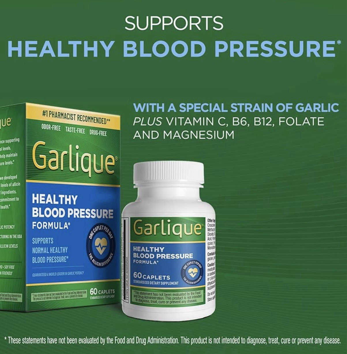 3x Garlique Healthy Blood Pressure Formula 60 Caplets per ea. BB: 02/27 – 03/28