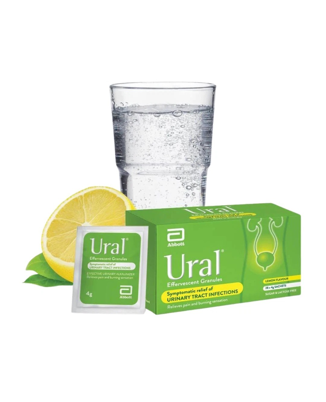 2 X Abbott Ural Effervescent Granules Urine Alkalinizer (4g x 28 sachets)