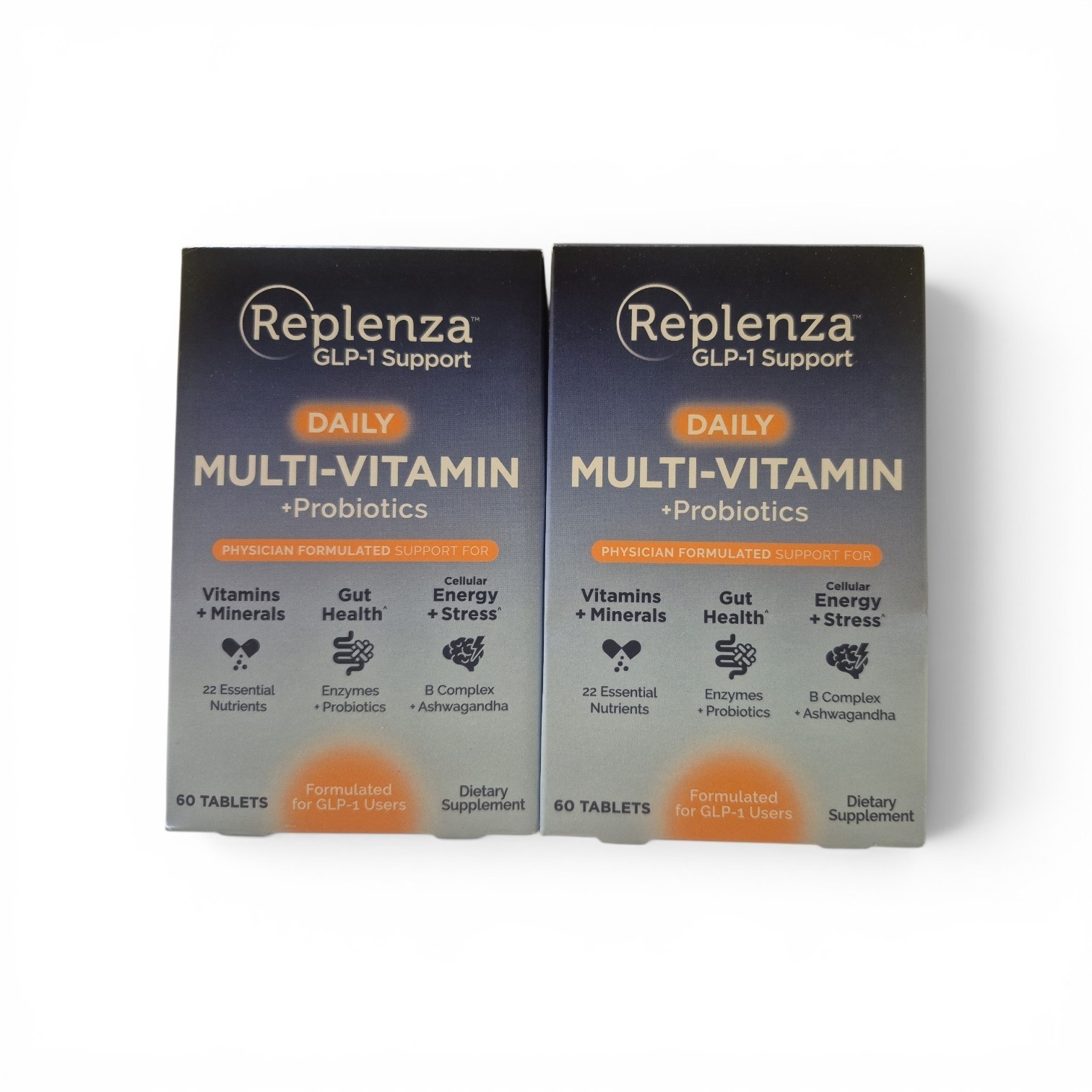 Replenza GLP-1 Support Daily Probiotics Supplement (2 Packs) 60 Tablets ea