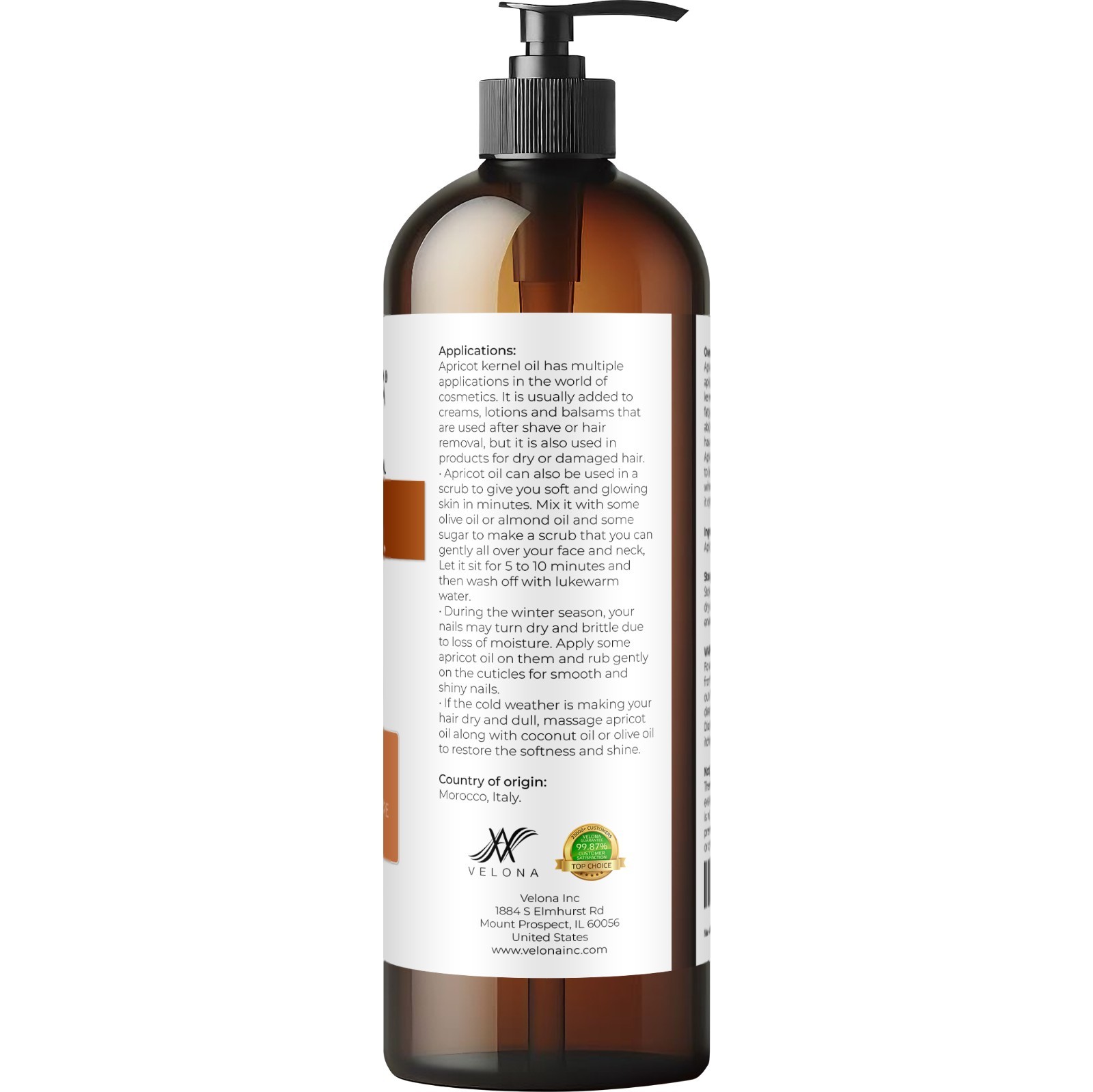 Apricot Kernel Oil 2oz-7lb REFINED NATURAL CARRIER Expeller Pressed PURE VELONA