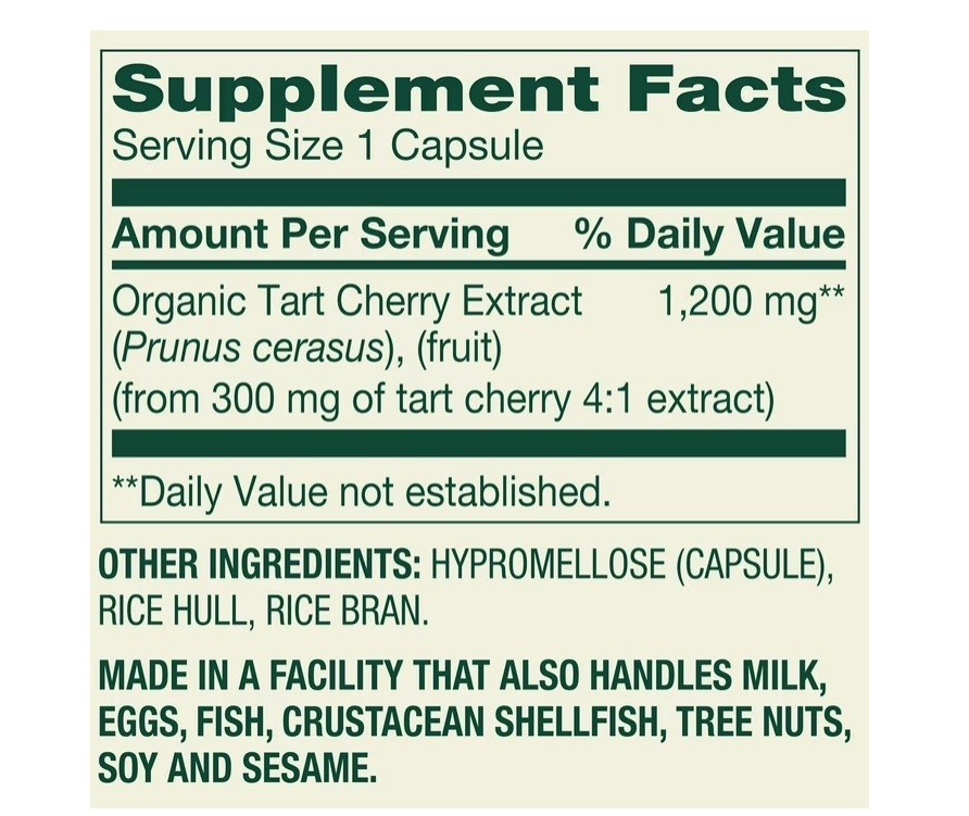 Spring Valley Tart Cherry Extract Dietary Supplement, 1200 Mg, 90 Count, 3P