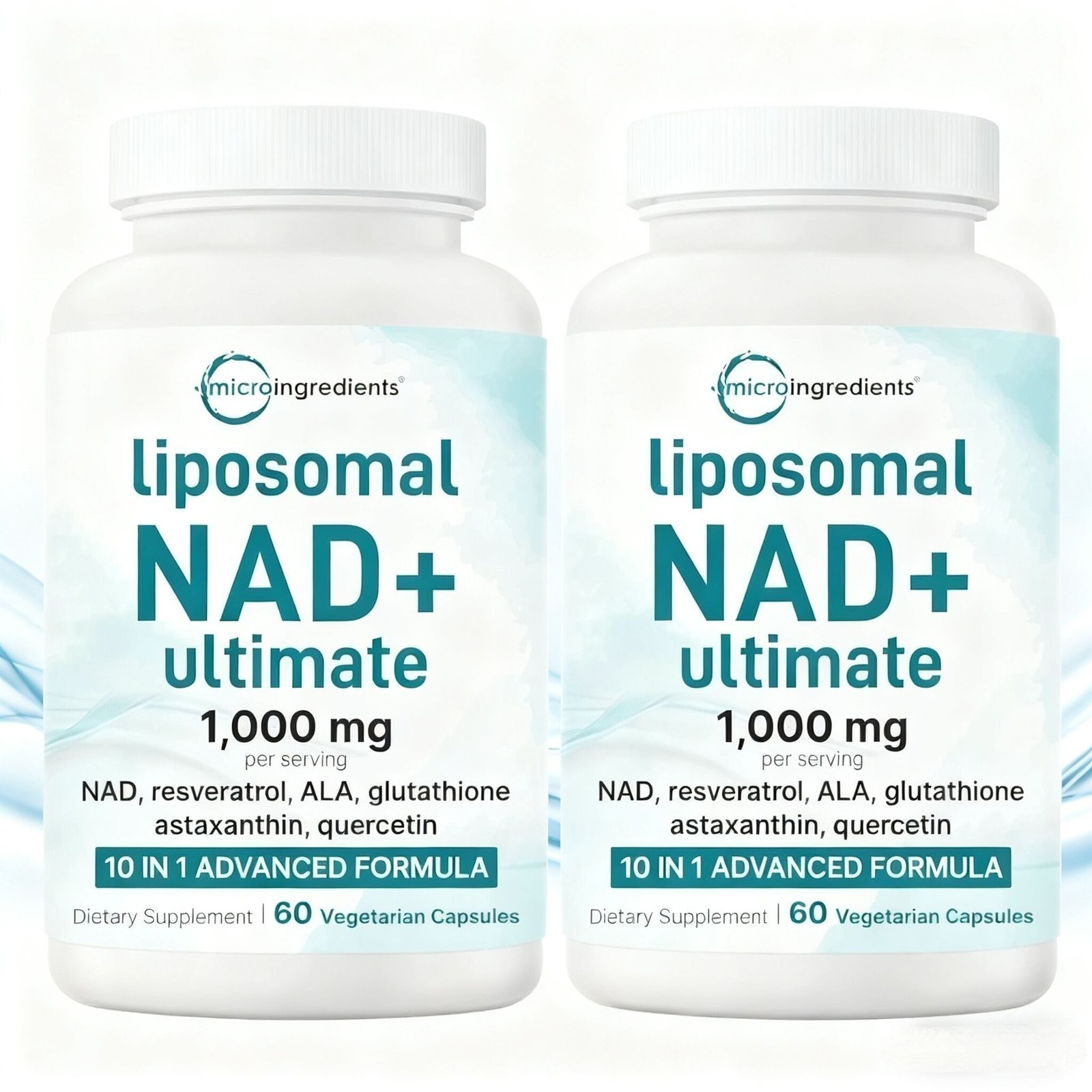 Liposomal NAD+ Ultimate 10-in-1 with Resveratrol ,1000mg | 60 Veggie Capsules