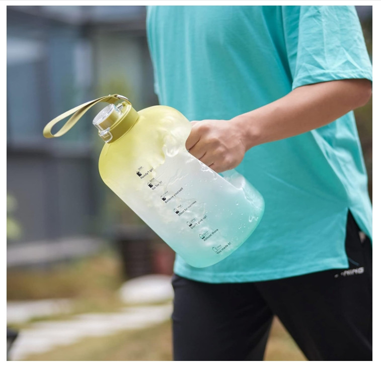1 Gallon Water Bottle With Time Marker – 128 Ounces, JUG MOTIVATION BFA FREE