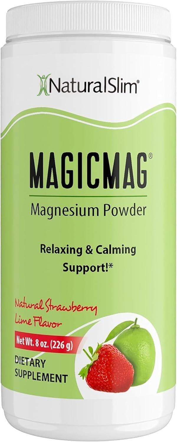 NaturalSlim MagicMag Magnesium Citrate Powder, Strawberry Lime, 8oz