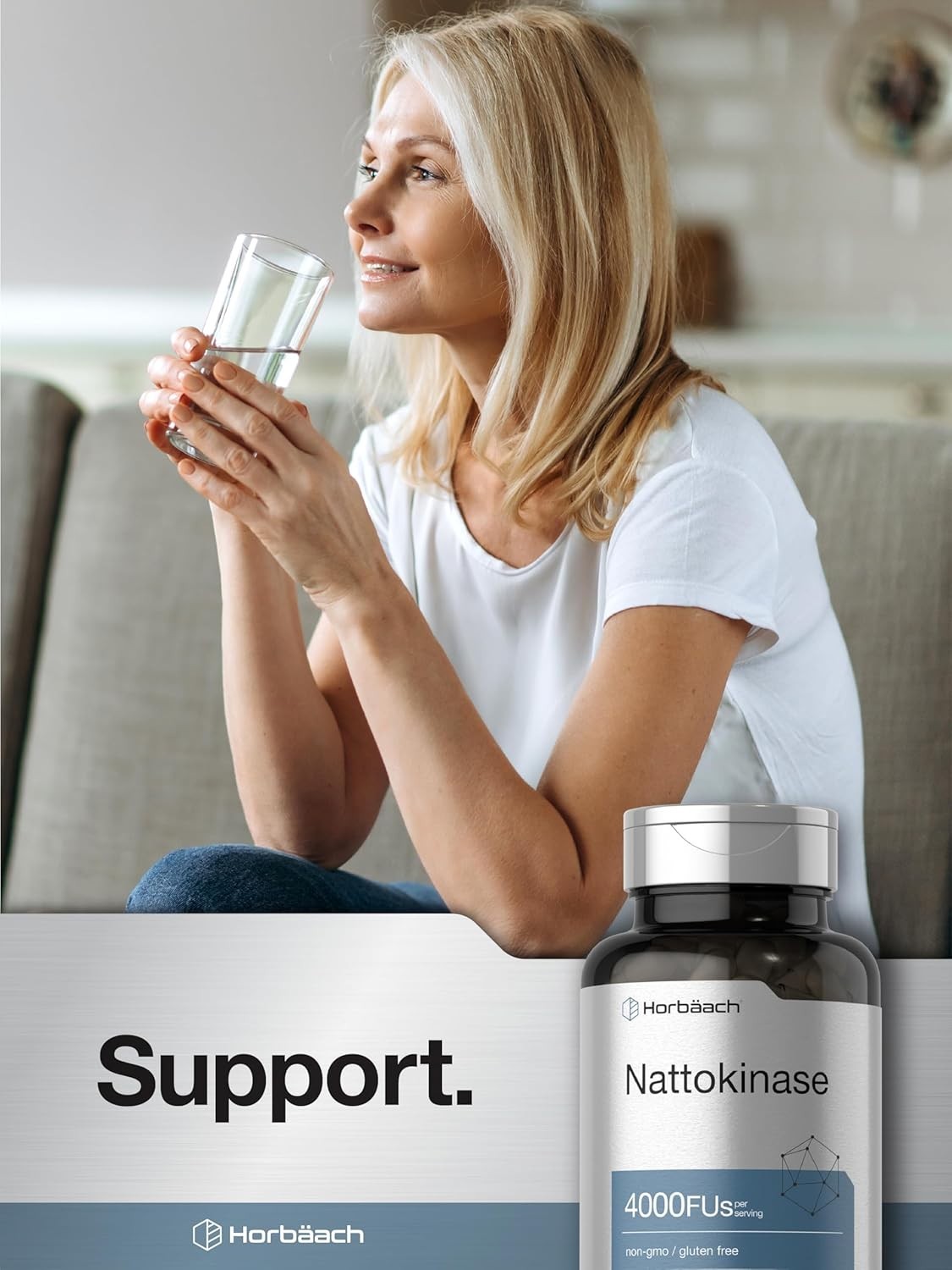 Nattokinase Capsules 4000 FU | 150 Count | Non-GMO, Gluten Free | by Horbaach