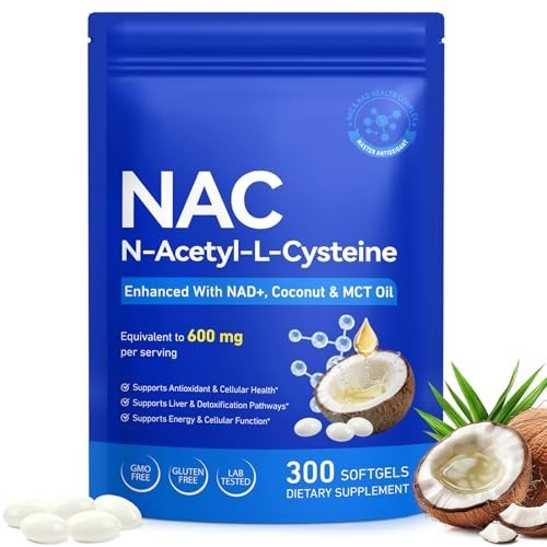 NAC 600mg with NAD+ Daily Complex, N-Acetyl Cysteine Supplement Capsules, Antiox