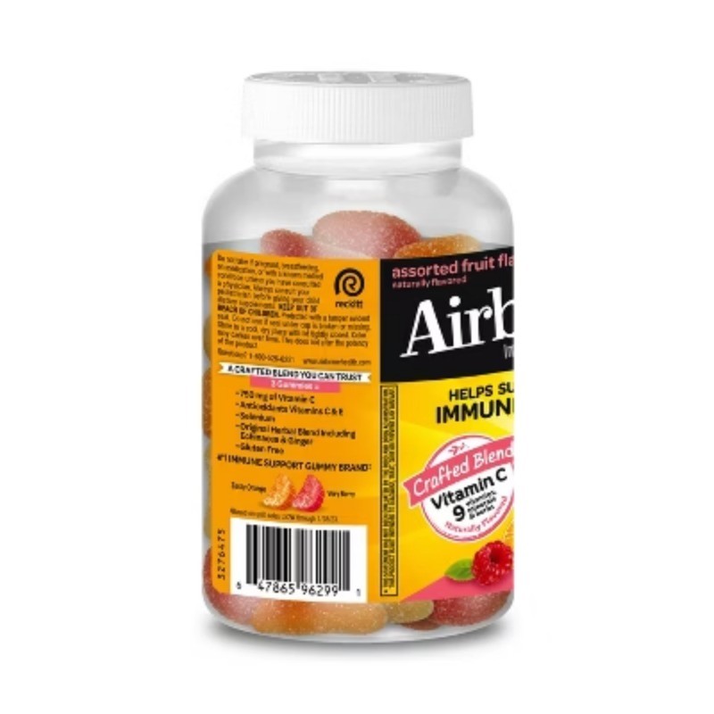 Airborne Immune Support Gummies – Assorted Fruit, 63ct, Vitamin C & Zinc