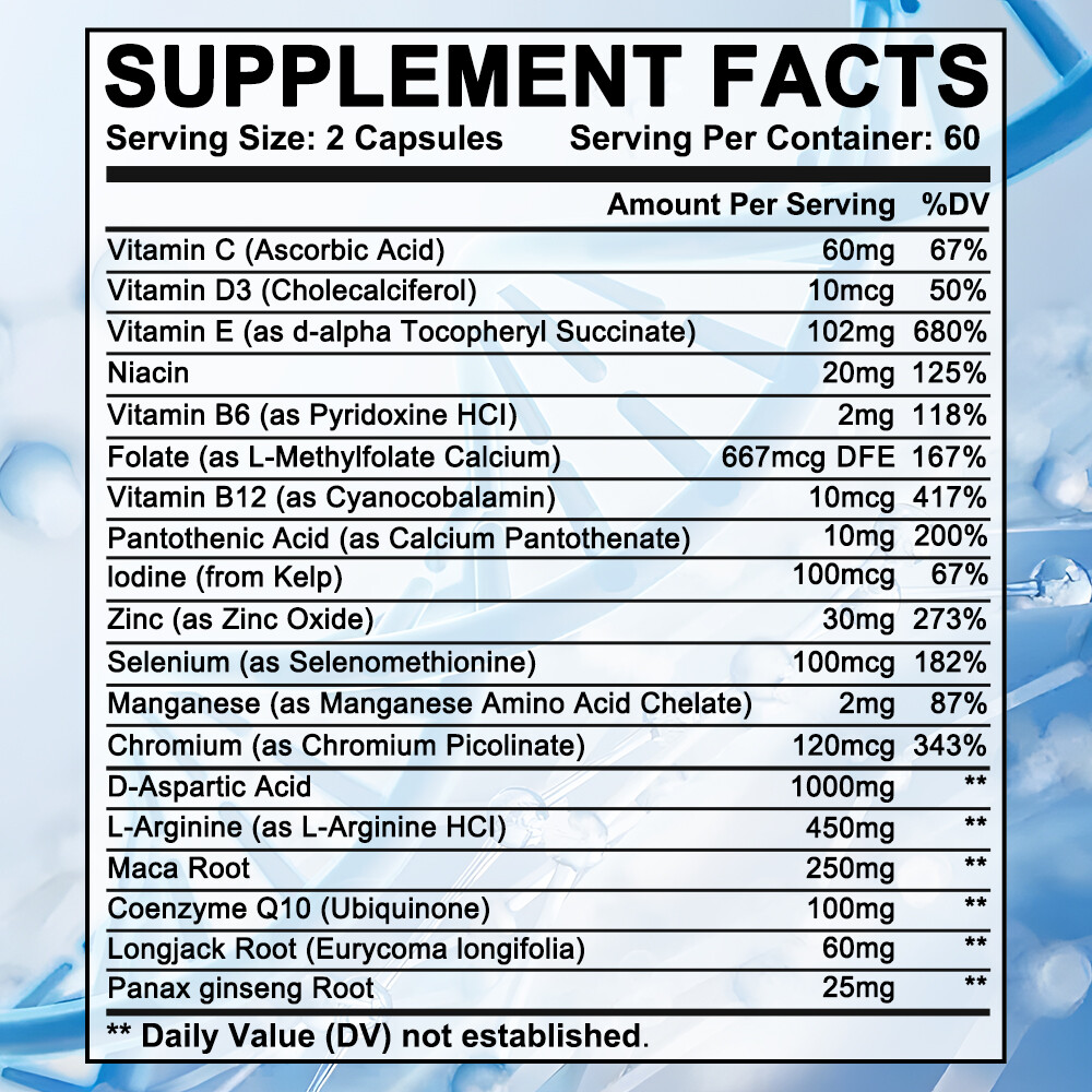 Male Fertility Support With Maca Root & D-Aspartic Acid Supports Enhanced Drive