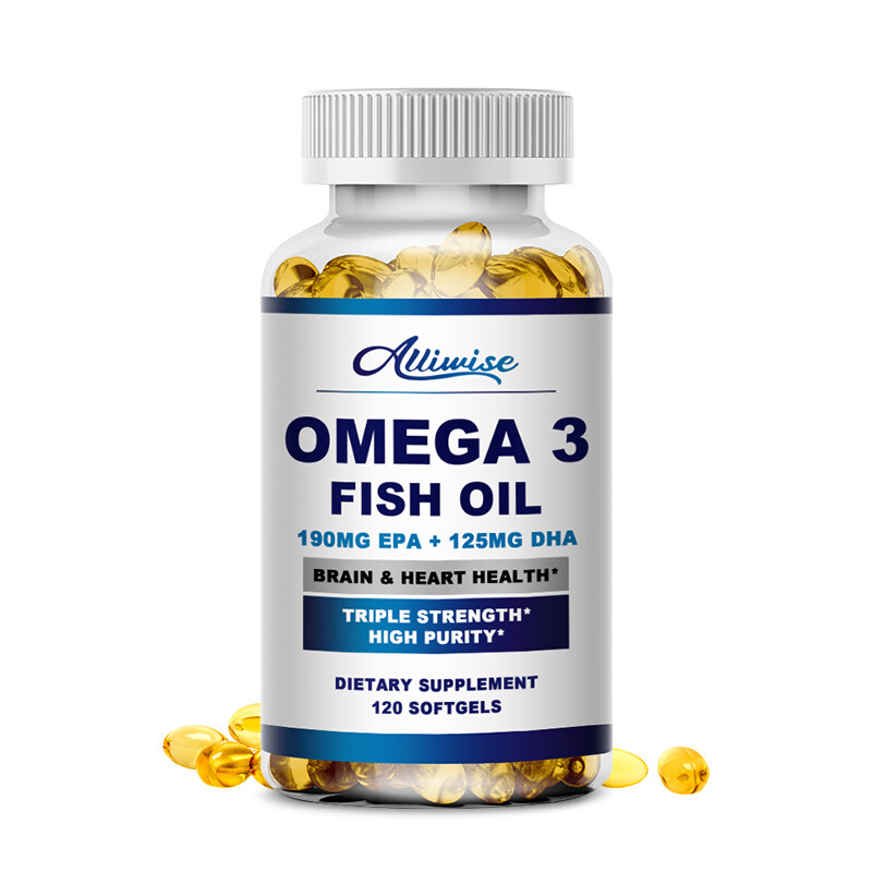 Omega 3 Fish Oil Capsules 3x Strength 1200mg EPA & DHA, Highest Potency 120 Caps