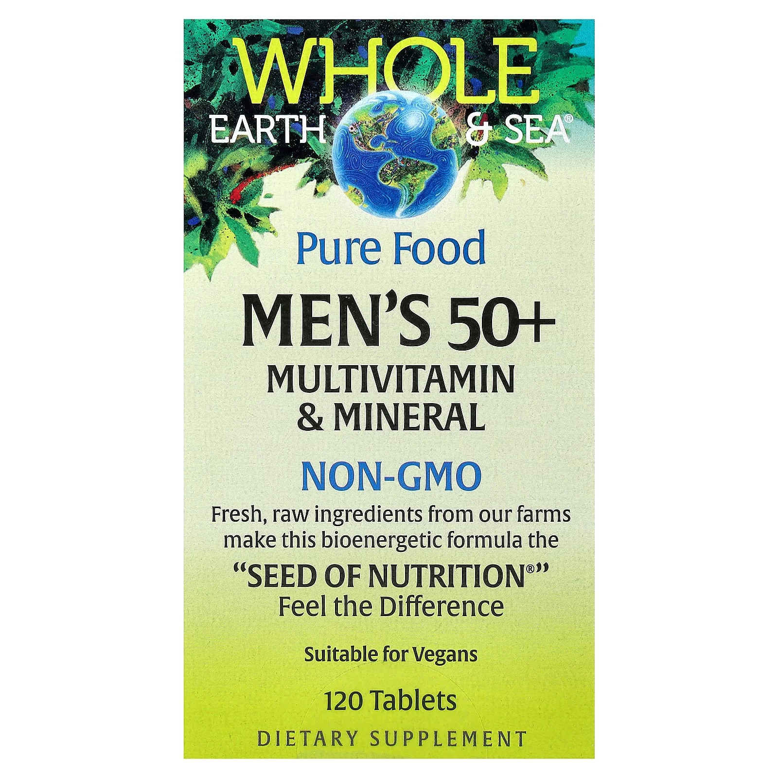 2 X Natural Factors, Whole Earth & Sea�, Men’s 50+ Multivitamin & Mineral, 120