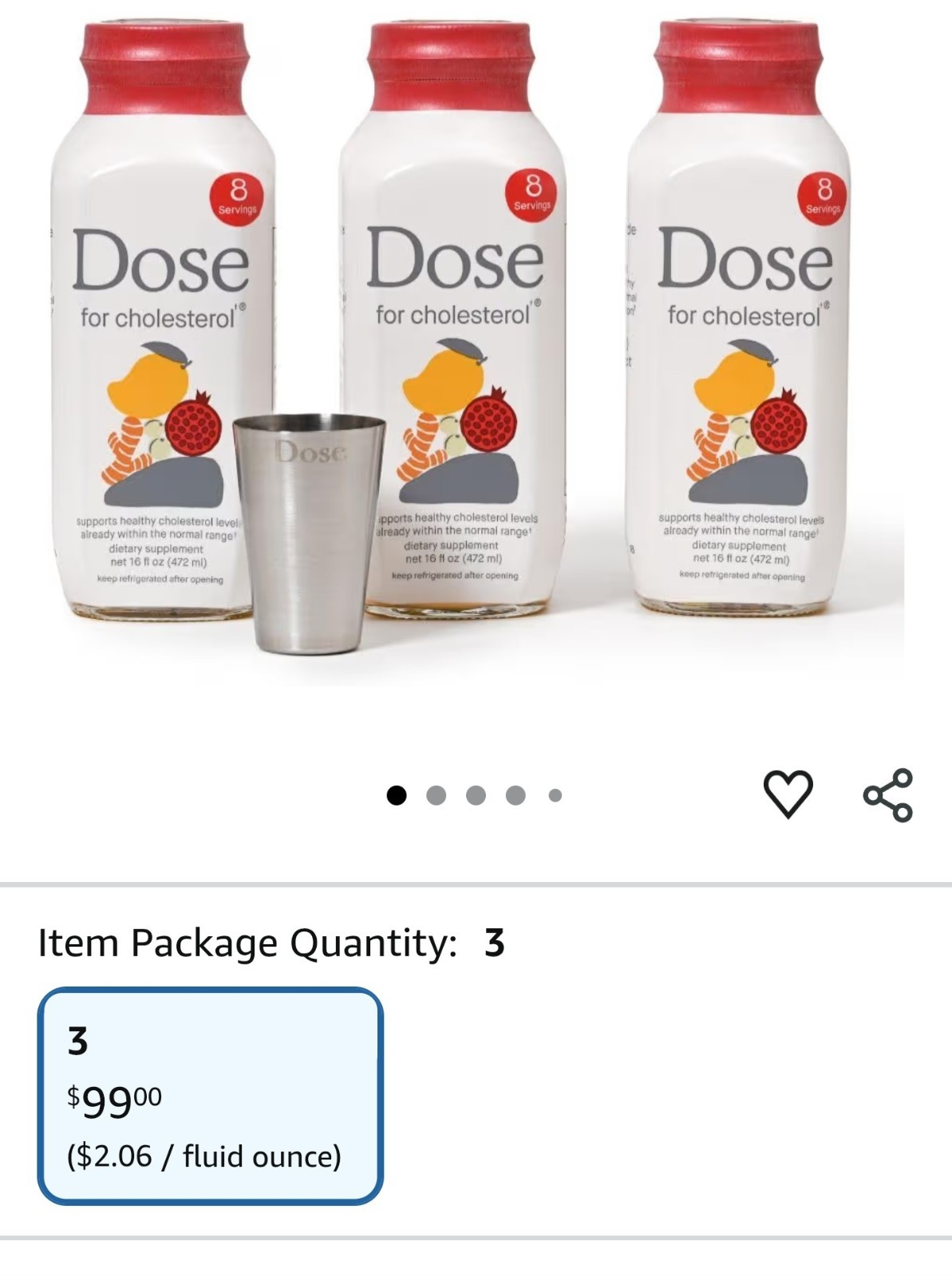 Dose for Cholesterol 3 Pack 16 oz Health & Wellness New