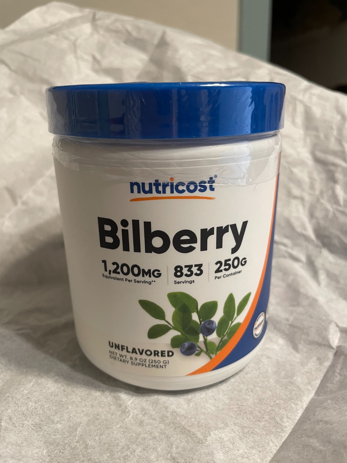 NEW Nutricost Bilberry supplement powder 1,200 mg 833 servings Free Shipping