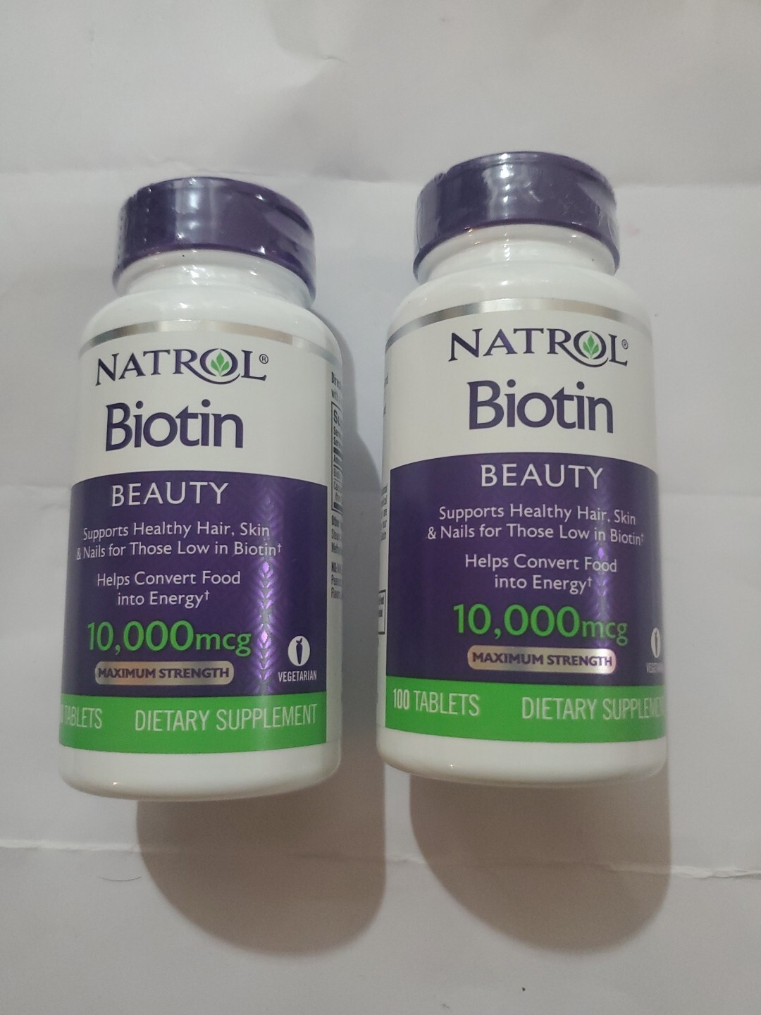 Natrol Biotin 10,000 mcg Max Strength Tablet – 100 Count Exp 12/24 [Lot Of 2]