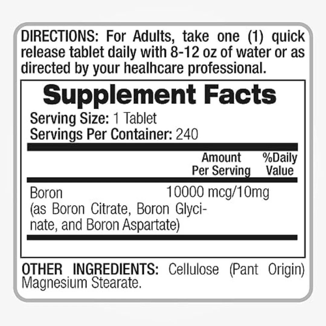 Lab | Boron |10 Mg | 240 Servings | Boron Supplement for Men | Boron | USA Stock