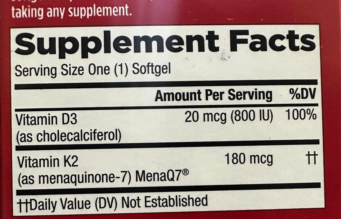 2 PACK Artery Health with Vitamin K2 Plus D3, 60 Soft Gels Exp 07/26