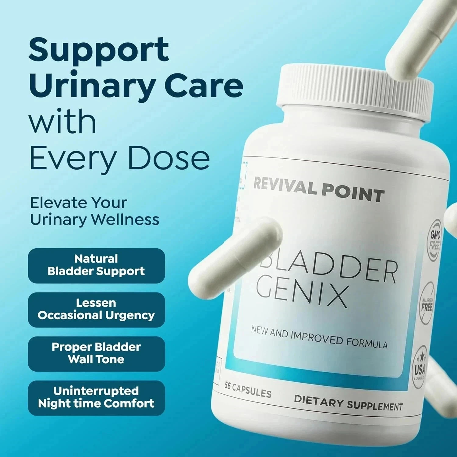 2x Bladdergenix Bladder Control Supplement for Women and Men for Urinary Urgency