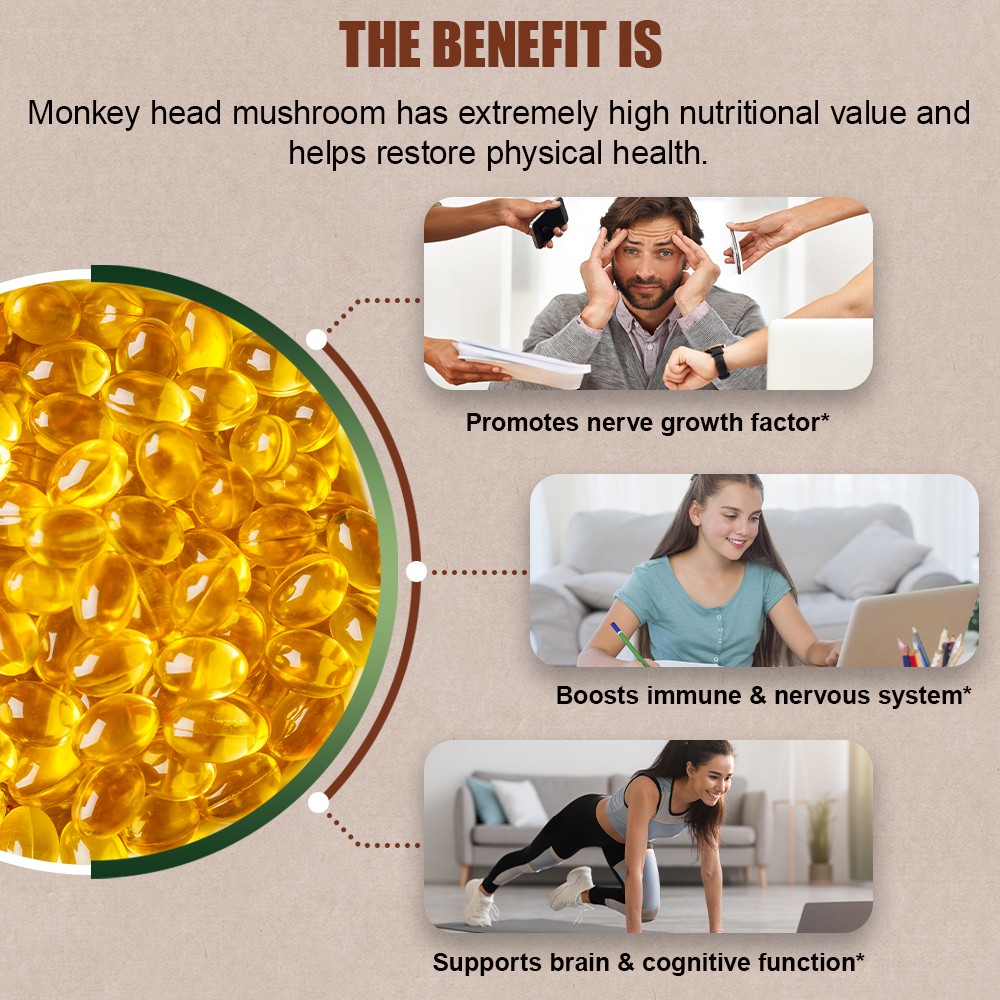 Lion’s Mane Mushroom Extract Capsules 500mg Brain Cognitive Support Supplement