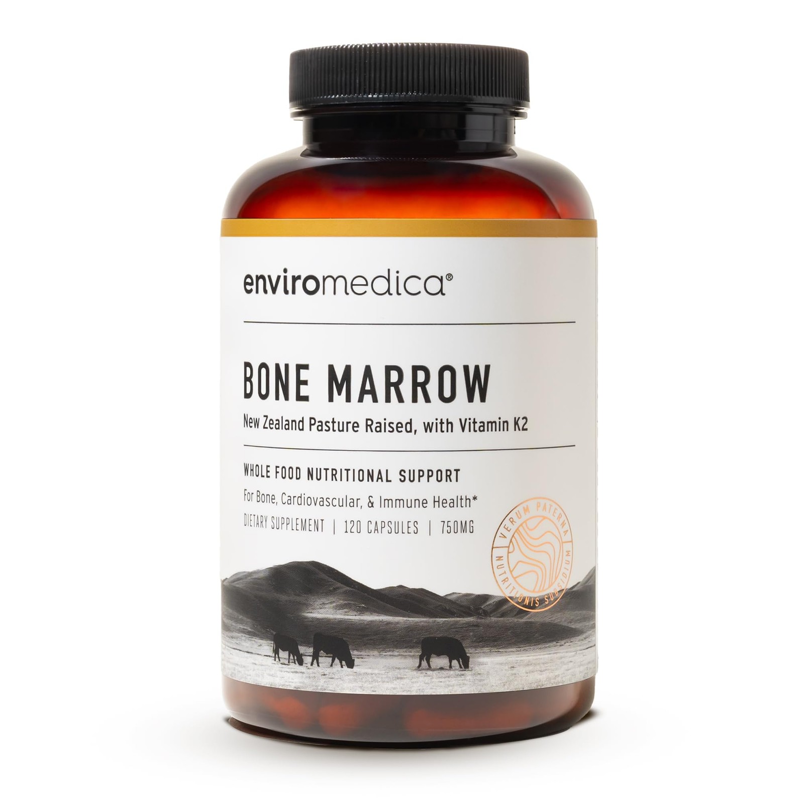 Enviromedica Bone Marrow Supplement – Grass-Fed 120 Count (Pack of 1), Red