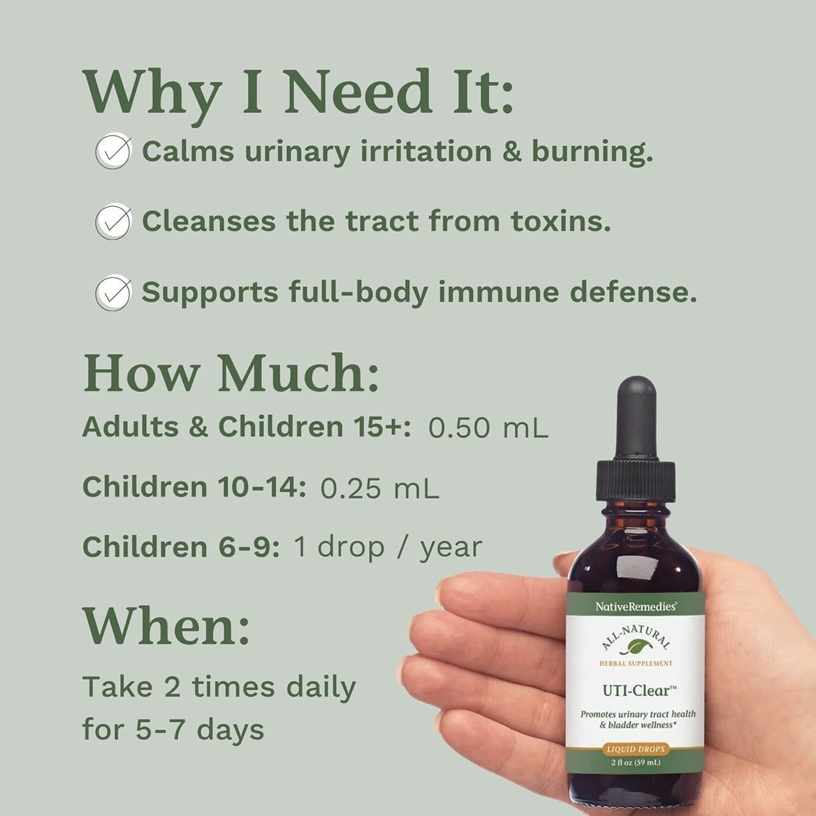 Natural UTI Relief – Urinary Tract & Bladder Health Supplement, 59 ml