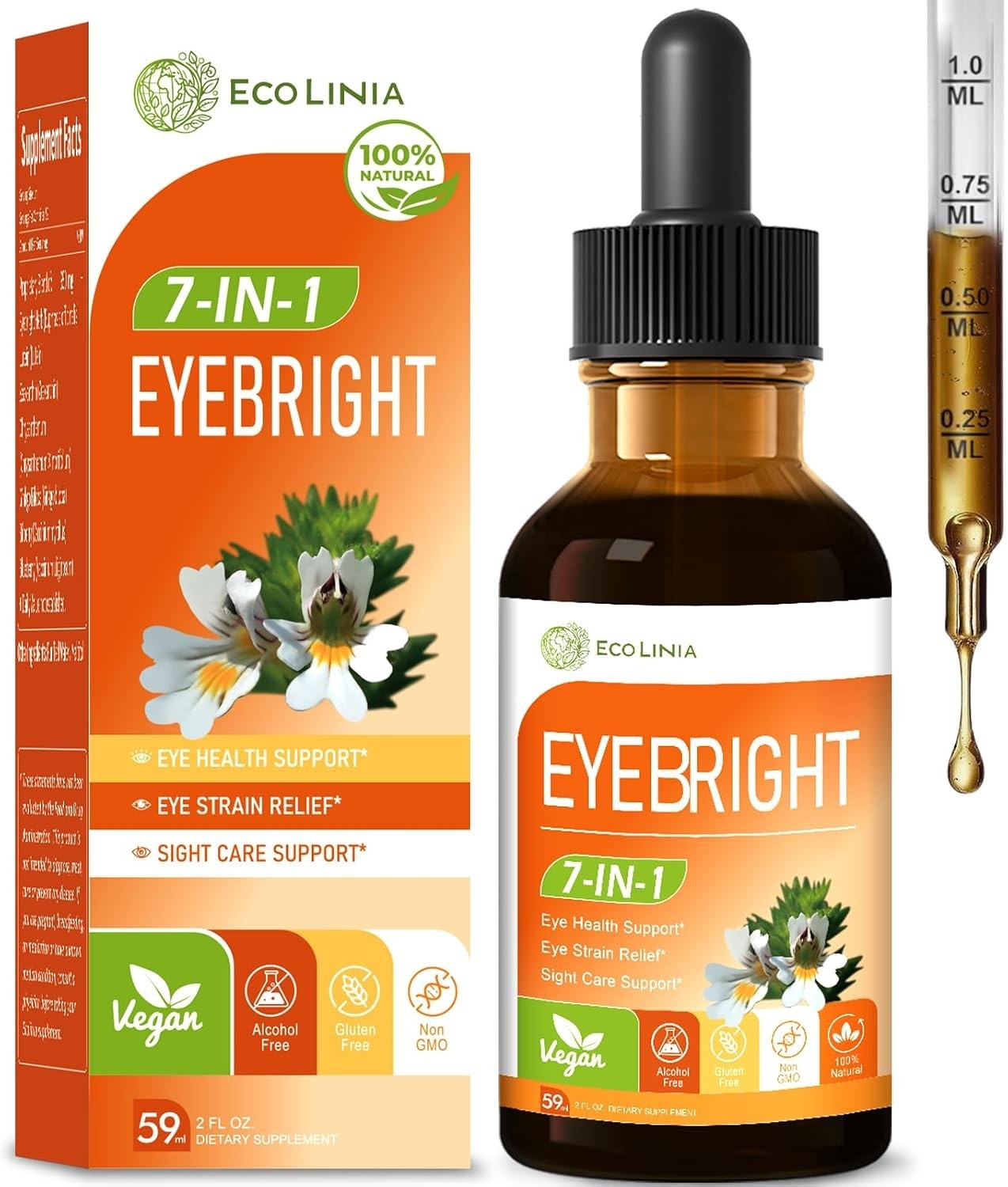 Natural Eye Comfort Drops – Euphrasia Officinalis & Blueberry Extract, 2 oz