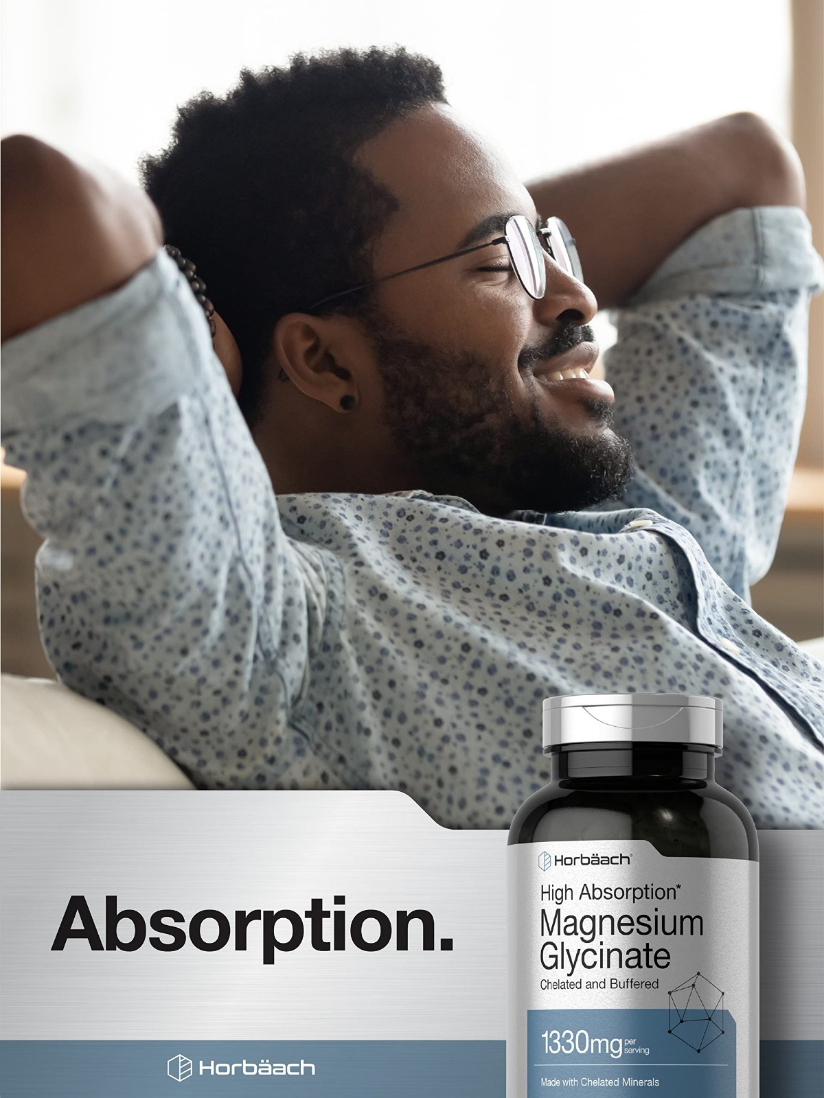 Horbaach Magnesium Glycinate 1330mg | 250 Capsules | Buffered with Chelated M…
