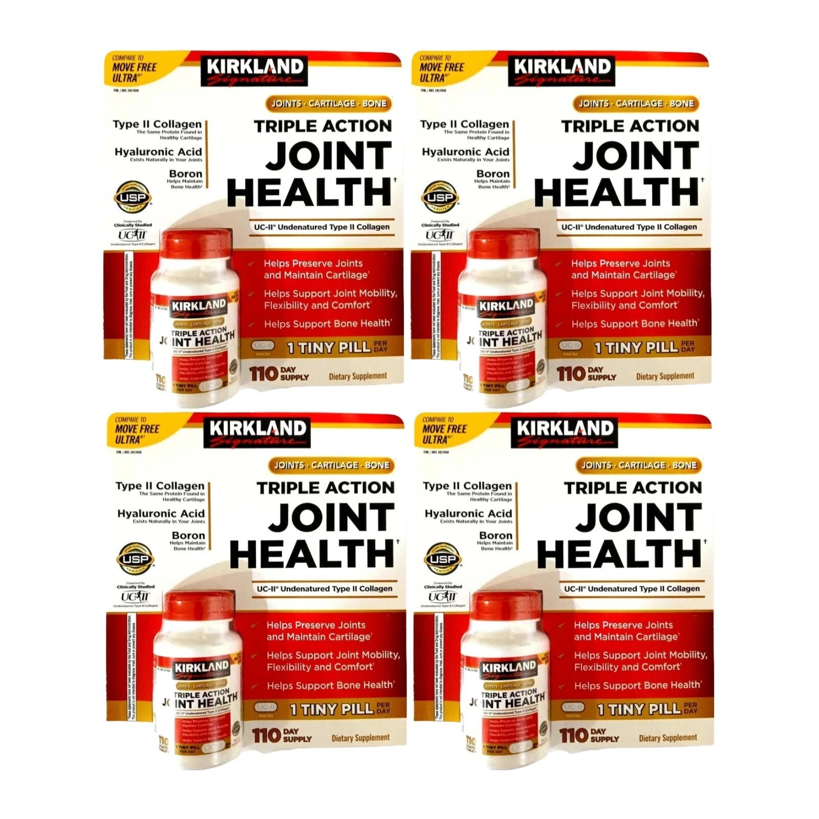 Kirkland Triple Action Joint Health 110 Tablet Compare to Move Free Ultra 4 Pack