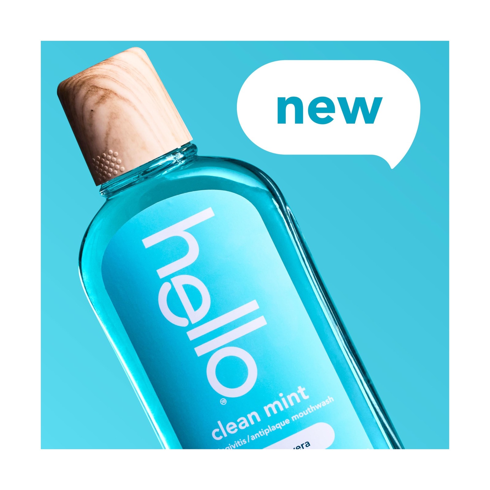 Hello Clean Mint Alcohol Free Mouthwash with Aloe Vera, 17.6 Fl… USA Fast Ship