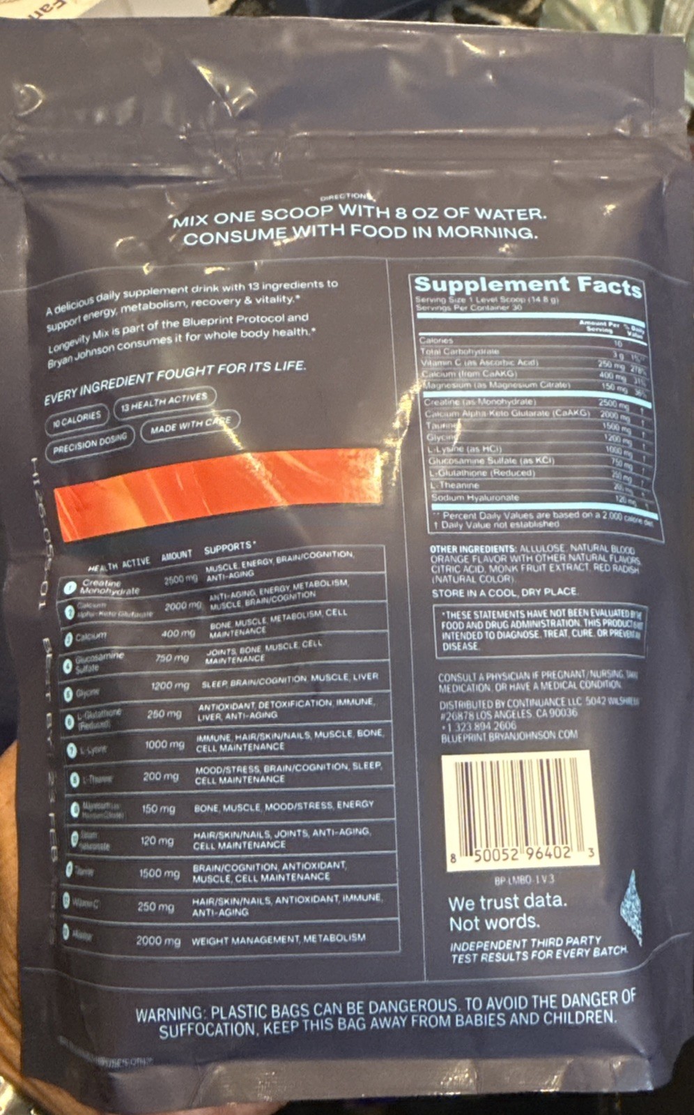 Blueprint Bryan Johnson Longevity Mix – Muscle Builder & Recovery Supplement