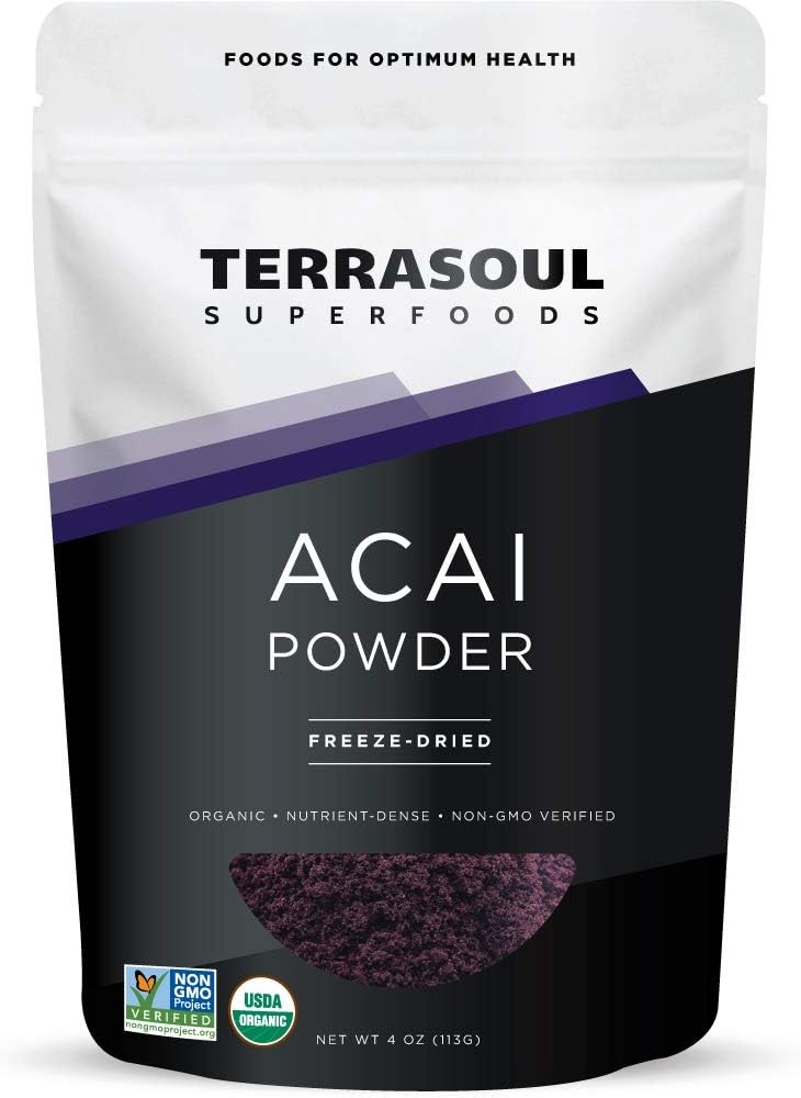 Terrasoul Superfoods Organic Acai Berry Powder, 4 Oz, 4 Ounce (Pack of 1)