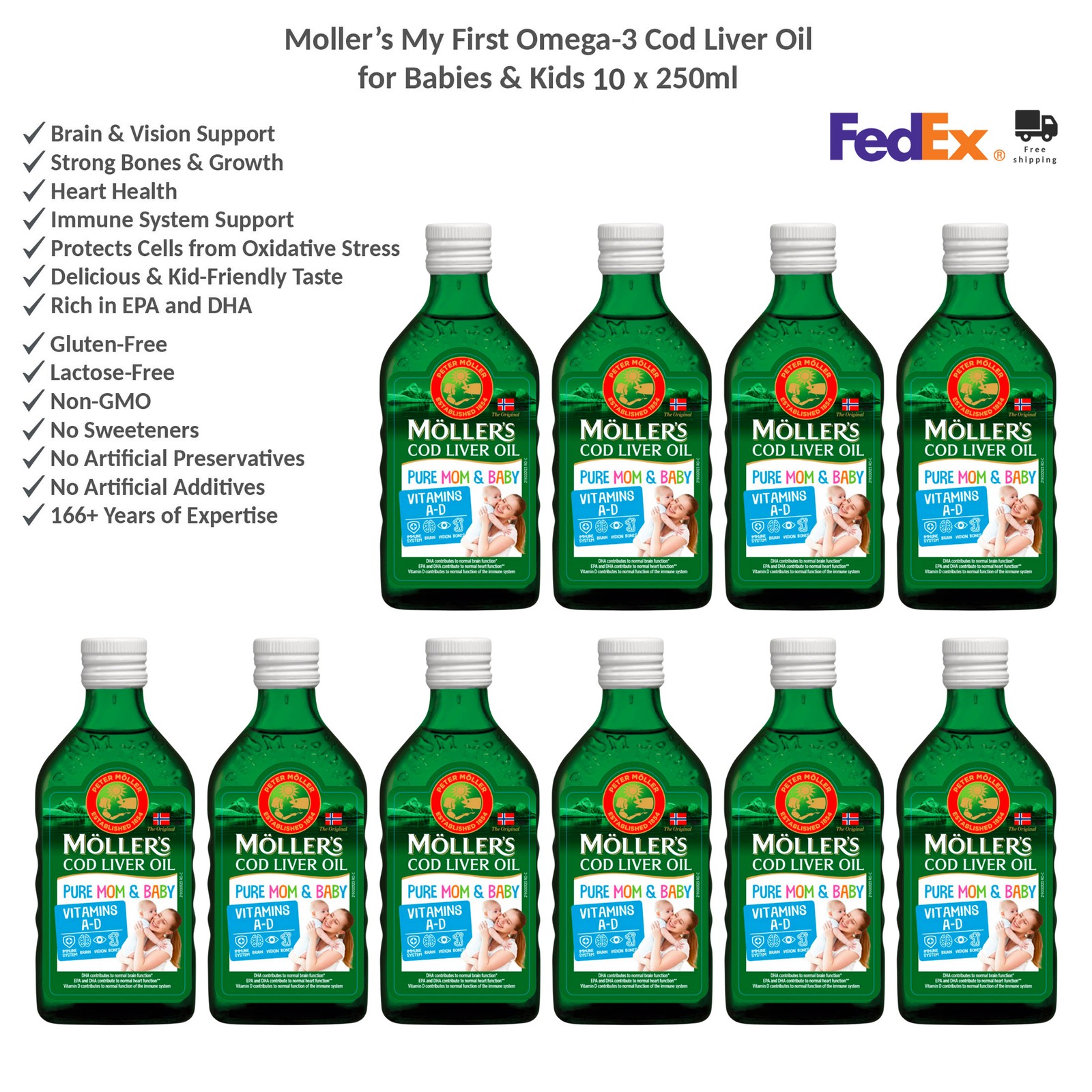 Möller’s Norwegian Tutti Frutti Flavoured Fish Oil Omega-3 DHA EPA Möller’s x10