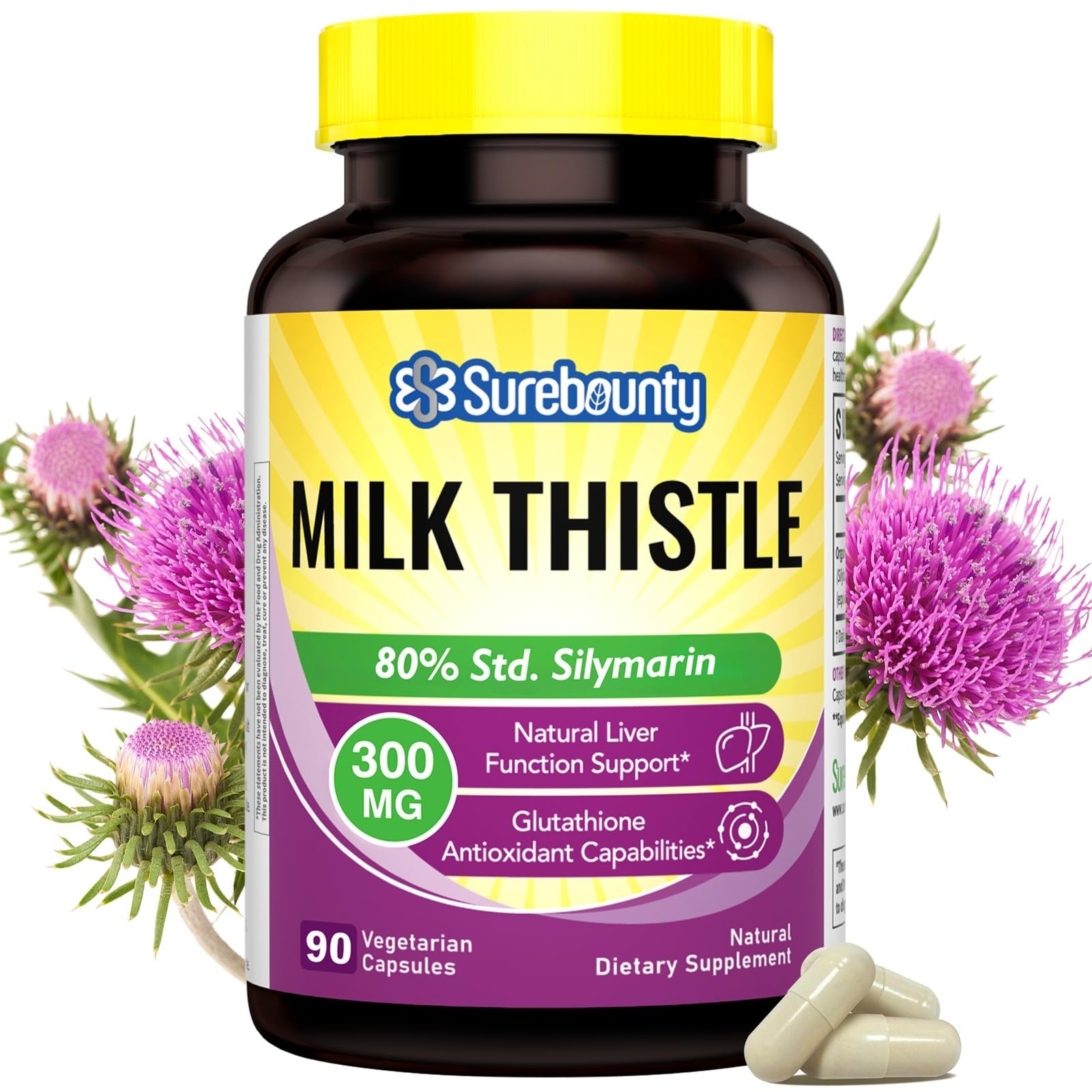 Organic Milk Thistle Extract 80% Silymarin – Liver Detox Support, Non-GMO, 90 Ve