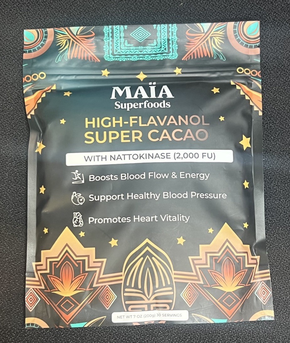 MAIA high-flavanol super Cacao with nattokinase 7oz 30- servings free shipping..