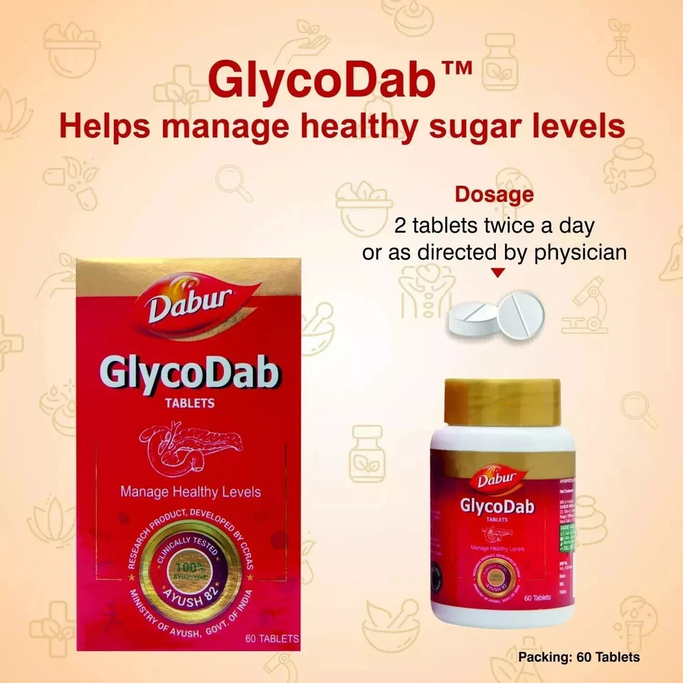 «Glycodab – 60 Tabs for Blood Sugar Control & Metabolism | Buy 2 Get 1 Free!»