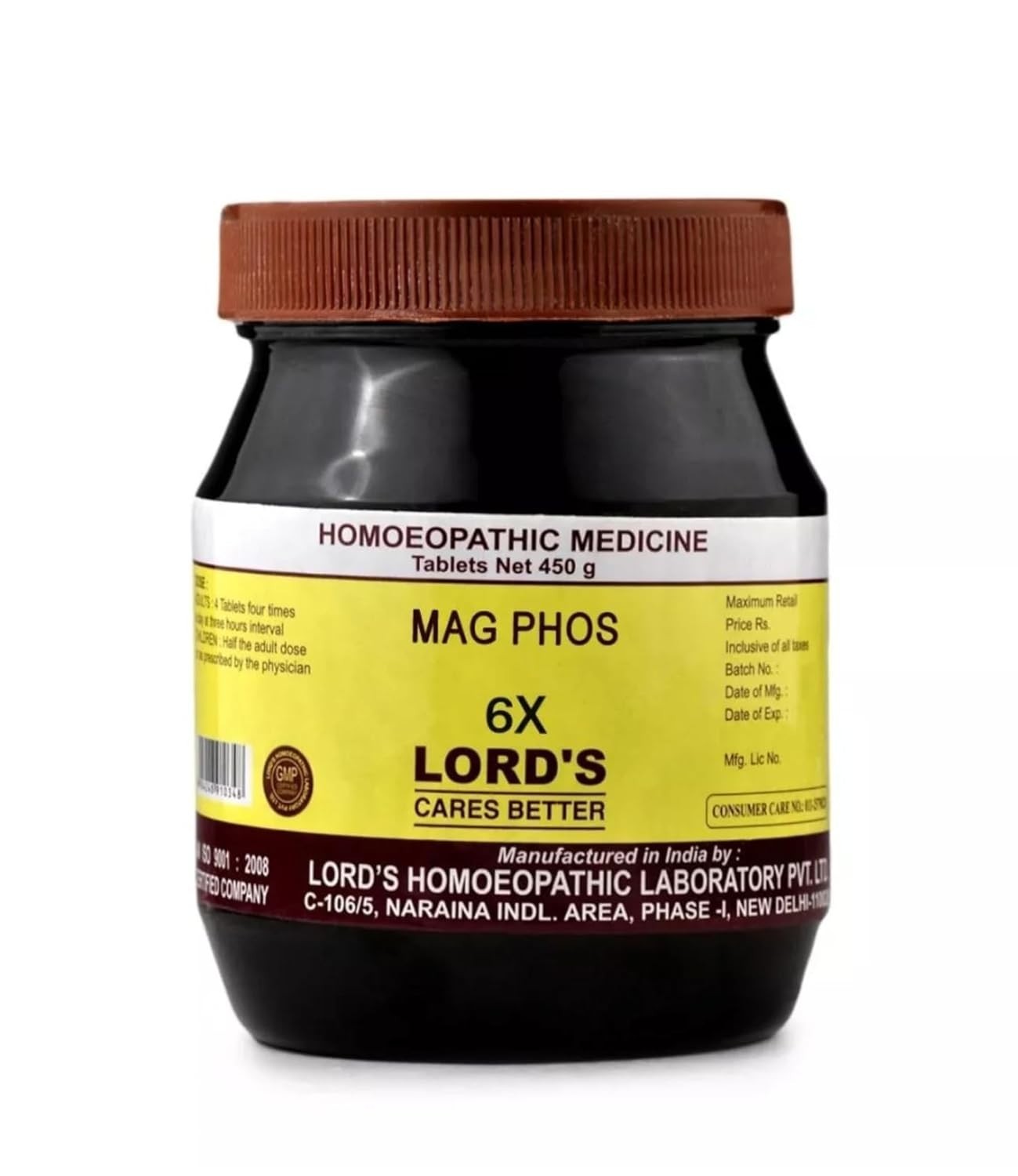 Lord’s Homeopathy Mag Phos Biochemic Tablets 6X (450g) Free Delivery 7-10 days