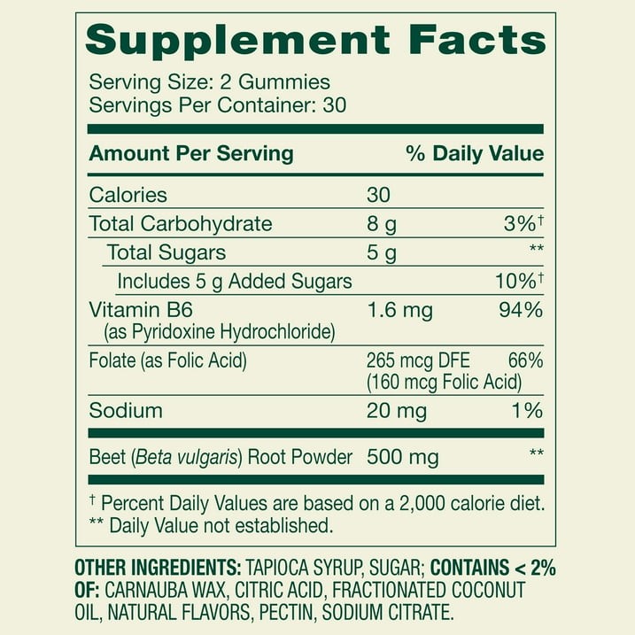 2 Pack Spring Valley Beet Root 500mg Heart Health Cherry Gummies, 60 Count