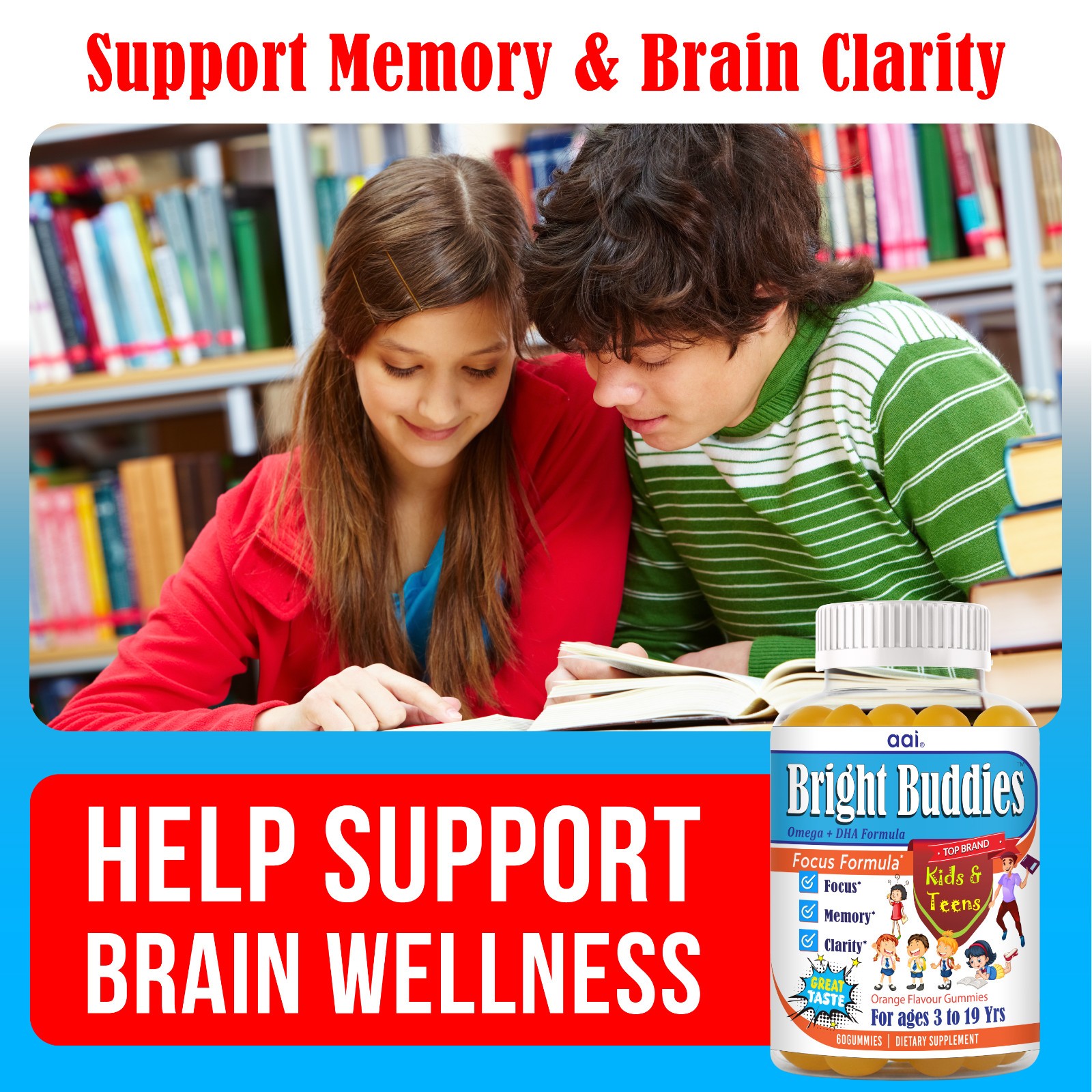 Focus Kids Gummies for Kids Brain Focus Support,Attention,Focus Brain60-20/12/25